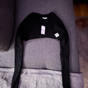 American Eagle Outfitters Charcoal Ribbed Top